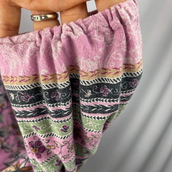 Vintage America pink floral peasant shirt with tassels women’s size M - Picture 9 of 14